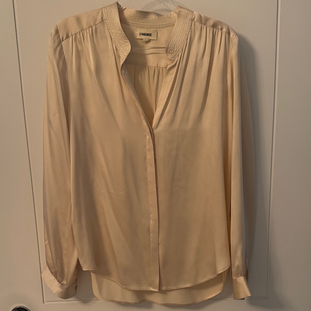 L'AGENCE Cream Blouse for Women